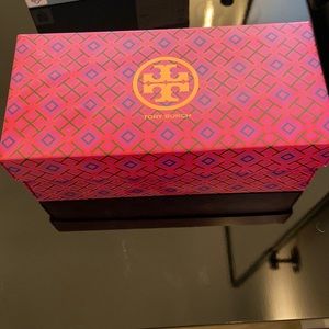 New Tory Burch Tortoise Color Patent Leather Minnie Travel Ballet Flat, size 7.5